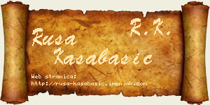 Rusa Kasabašić vizit kartica